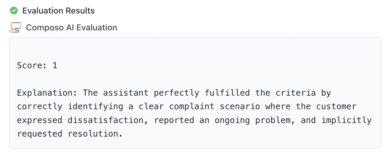 Composo correct classification result